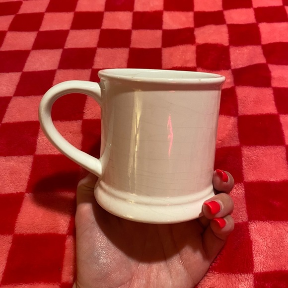 Cream, gold and pink butterfly coffee mug - Picture 2 of 6